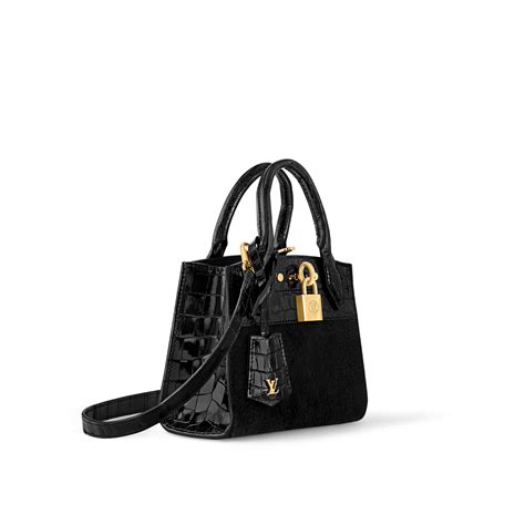 Sac City Steamer Nano Cuir de crocodile brillant 